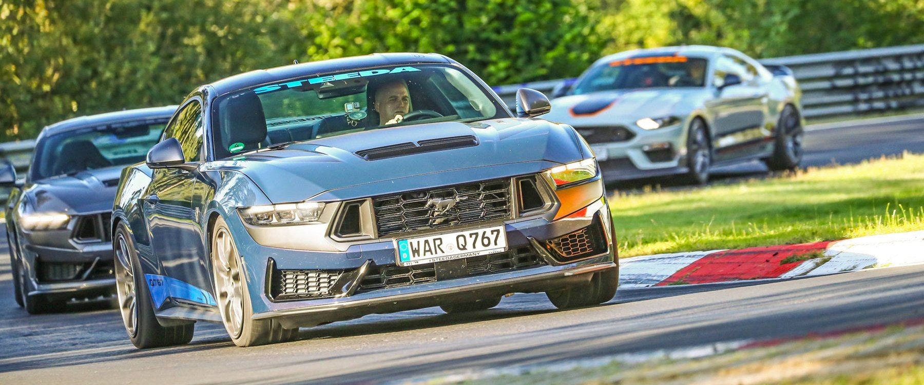 Steeda Q Series Mustangs attack the Nurburgring - Porsche hunting!